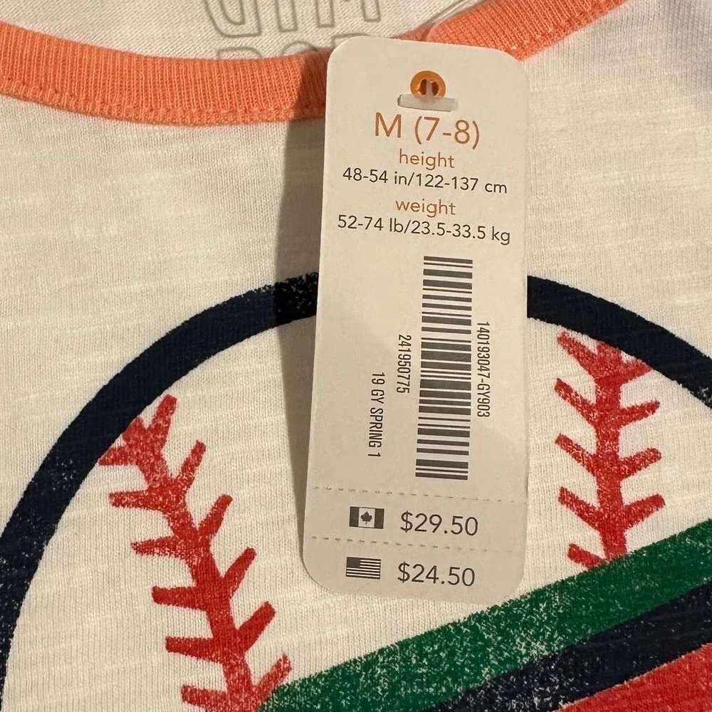 NWT Gymboree Baseball Tee Girls Medium 7-8